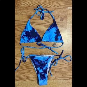 Tie dye halter bikini